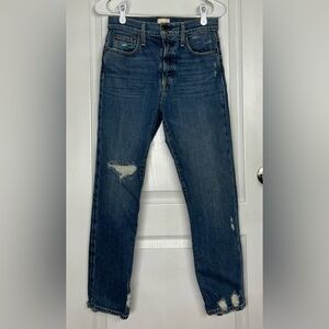 Alice And Olivia OA LA Blue Sz 27 Straight You Look Amazing Distressed Jeans
